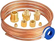 Oil Pressure Tube Gauge Kit - Mechanical Threaded Parts Copper Tube Oil | Complete Sturdy Oil Pressure Gauge Pressure Test Tool for Trucks Tractors