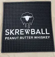Skrewball whiskey Service Bar Mat. 12 By 12 Inch Commercial Grade Rubber