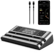Wireless Smart Meat Thermometer w/Lg LCD Screen - 2 Probes Wireless Connection