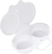 Microwave Egg Cooker - Poached Egg Steamer | 2 Eggs Capacity Round Egg Poacher Cups Poached Egg Cooker for Boiled Noodles Foccar