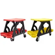 Car Detailing Stool Chair with Storage Holder Mobile Rolling Seat Creeper for