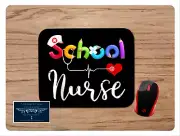 SCHOOL NURSE CUSTOM MOUSE PAD DESK MAT NONSLIP NEOPRENE HOME WORK OFFICE GIFT