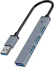 TOTU USB Hub, 4 Port USB Hub with USB 3.0 Port and 3 x USB 2.0 Ports, Super Fast Ultra Thin Mini USB Adapter Compatible with PC,Laptop, Keyboard, Mac OS,Windows, Linux System