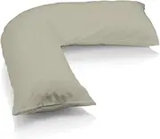 Rohi Silver V Shaped Pillowcase – Soft & Breathable V Pillow Cover – Hypoallergenic Triangle Pillowcase – Envelope Closure – Back Support Orthopaedic Nursing V Pillow Cases Covers Only (Silver)