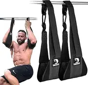 DMoose Fitness Hanging Ab Straps for Pull Up Bar & Core Strength Training - Thick Padded Arm Strap for Ab Swing with 2 Rust-Resistant Carabiners - Pull Up Straps for Ab Workouts at Home and Gym