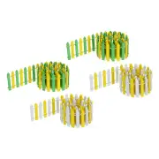 4pcs 35 Inch Miniature Garden Fence Light Yellow White Light Green Yellow