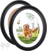 2 Pack Oval Picture Frame 8x10 Black for Wall, Classic Wood Frames With Mounting Screws and Hooks