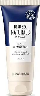 Dead Sea Naturals Facial Cleansing Gel - Refreshing rinse-off daily cleanser for face, washes away dirt & impurities, leaves skin radiant & supple, with powerful Dead Sea Minerals, 3.4 Fl.Oz