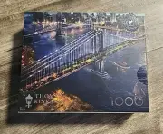 Thomas Kinkade Silver Select Moonlight Over Manhattan 1000 Piece Puzzle New