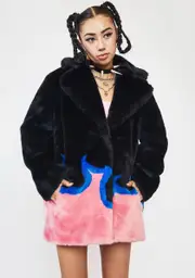 [Girlfriend Material] Flame Hendrix Faux Fur Coat