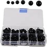 SEWACC Sew Toy Eyes 100pcs Kids Craft Buttons Black Button Eyes for Kids Toys Crafts
