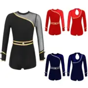 Kids Girls Gymnastic Ballet Dance Leotard Bodysuits Unitards Biketard Jumpsuits
