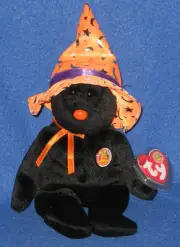 TY POCUS the HALLOWEEN BEAR BEANIE BABY - MINT TAGS - BBOM