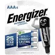 Energizer Ultimate Lithium AAA Batteries 4 Pack