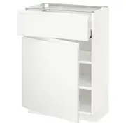 METOD / MAXIMERA base cabinet with drawer/door, white/Voxtorp matt white, 60x37x80 cm