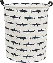 Large Storage Bins,Canvas Fabric Laundry Basket Collapsible Storage Baskets for Home,Office,Toy Organizer,Home Decor (Shark)