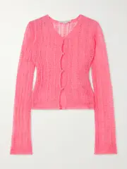 [Stella McCartney] Stella McCartney - + Net Sustain Open Knit Alpaca-blend Cardigan - Pink - x large x large Pink