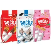 Glico Pocky Sticks Japanese Snacks Variety Chocolate Strawberry Cookies 3 Packs