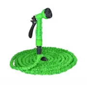 Green Expanding Flexible Garden Water Hose with Spray 25ft