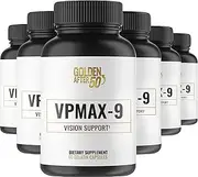 Golden After 50 VpMax-9 - Vision Support Supplement - 6 Bottles - Eye Health Support and Antioxidant Supplement with Eye Vitamins, Lutein, Lycopene and Bilberry Extract