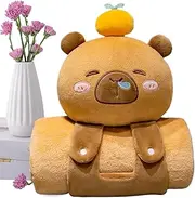 Toddler Nap Mat - Cute Soft Portable Capybara Shape Kids Nap Mat - Multi-Purpose Comfortable Bed Throws, Travel Pillows for Offices, School, Travel