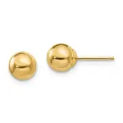 6mm Polished Ball Friction Back Stud Earrings in 14k Yellow Gold