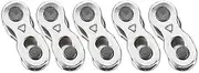 Baxnore Cycle Chain Link 5 Pairs, Antirust Steel Quick Release Master Link, Resistant Tensile Chain Connector for Speed Cycling