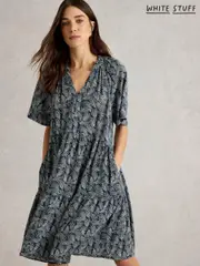 White Stuff Blue Sophia Crinkle Dress (H19963) | $136