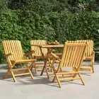 Quartet Elegance: Teak Wood Folding Garden Set