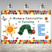 Lofaris A Hungry Caterpillar is Turning One Happy Birthday Backdrop Sunshine Photocall Cartoon Caterpillar 1st Birthday Party Background Butterfly 6x4ft