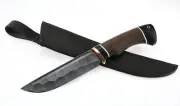 Knife Barracuda steel damascus full stone handle wenge-black hornbeam