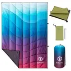 Down Camping Blanket Packable, Lightweight Puffy Blanket with Ground Sheet Wa...