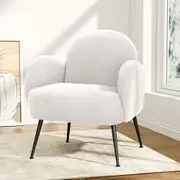 Artiss Armchair Boucle Accent Chairs Charcoal/White