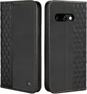 [CXTcase] Case for Google Pixel 9a, Shockproof PU Leather Flip Folio Cover with Card Slots, Magnetic Wallet Case for Google Pixel 9a, Black