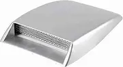 Universal Car Decorative Air Flow Intake Scoop,Hood Vent Sticker Cover, Made of ABS and Aluminum, Universal Fit for Most Vehicles, Classy and Customized Look (Silver)