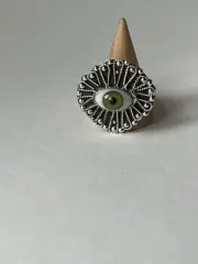 925 Sterling Silver Evil Eye Ring – Artisan Statement Jewelry