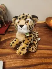 Aurora Babies Leopard Cheetah Cub 12" Long Beanbag Plush Stuffed Animal GUC