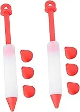NOLITOY Silicone Cake Decorating Kit 2 Pack Cake Decorating Pens with Jam Nozzles Baking Tools