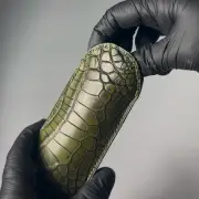 army green nile crocodile leather pocket knife sheath