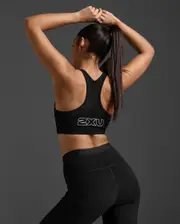 Motion Zip Bra, 2XU, XXS, Black/White, Female