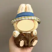 Labubu doll clothes 17cm canvas blind box pendant, first and second generation vinyl plush toy set——colour:LBB-59,height:17cm