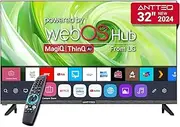 [Antteq] 32 Inch TV Smart WebOS Televisions MagiQ 32" with ThinQ AI, Voice Magic Remote, Airplay, Apple TV+, Netflix, Freeview, YouTube, WiFi, 2024 Black
