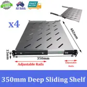 4x Brand New 350mm Deep Sliding Shelf For 600mm Deep 19 inch Server Cabinet