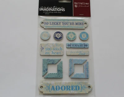 Creative Imaginations Narratives Boy Chipboard Adhesive Stickers 167190