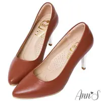在飛比找ETMall東森購物網優惠-Ann’S優雅韻味-頂級小羊皮夾心電鍍銀跟尖頭鞋-棕