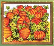 FALL HARVEST PUMPKIN PATCH Wood Mounted Rubber Stamp NORTHWOODS P10308 New