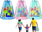[Generic] Mesh Beach Bag,Beach Toy Shell Collecting Mesh Bag - Adjustable Multifunctional Swimming Carrying Accessories for Vacation Holiday Pool Use