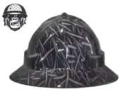Custom Hydrographic Safety Hard Hat STEEL SPIKES PRO CHOICE WIDE BRIM
