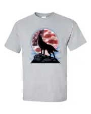 Trenz Shirt Company American Wolf Howl Unisex Short Sleeve T-shirt