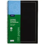 J.Burrows A4 Hard Cover Pressboard Notebook Black 120 Page